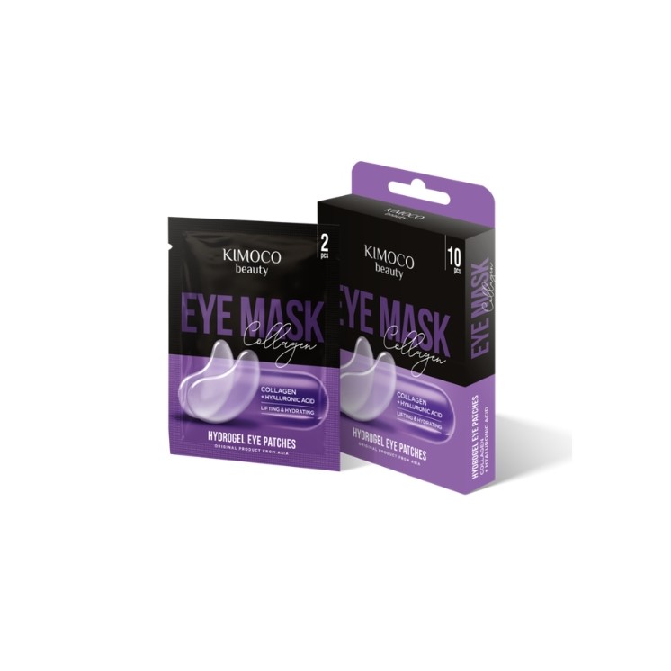 Kimoco Beauty Collagen Płatki pod oczy liftingująco-nawilżające z kolagenem i kwasem hialuronowym 10 sztuk