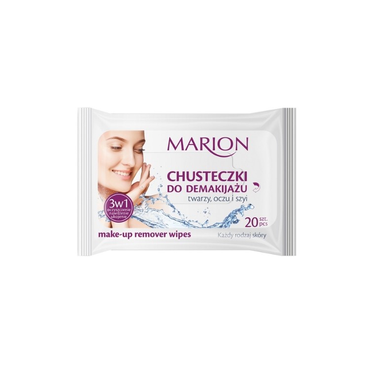 Marion 3w1 Chusteczki do demakijażu do każdego rodzaju skóry 20 sztuk 