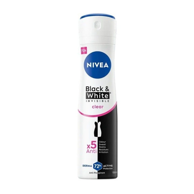 Nivea Black & White Dezodorant w spray'u Clear 150 ml 