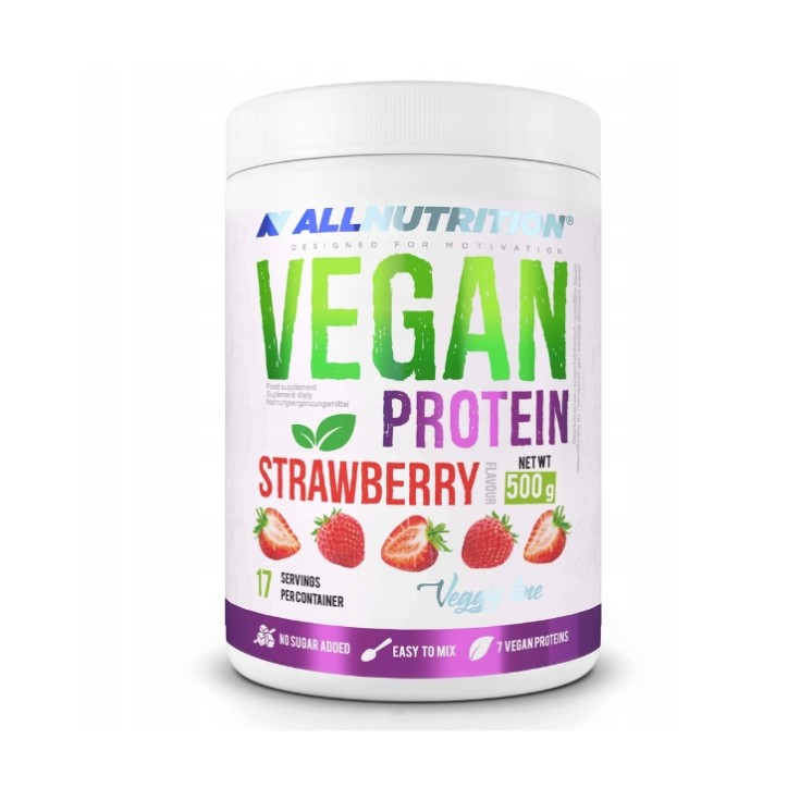 AllNutrition Веганський протеїновий без цукру Strawberry 500 г