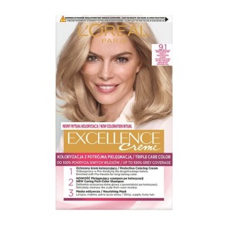 L'oreal Excellence Creme Farba do włosów /9.1/ Bardzo Jasny Blond Popielaty