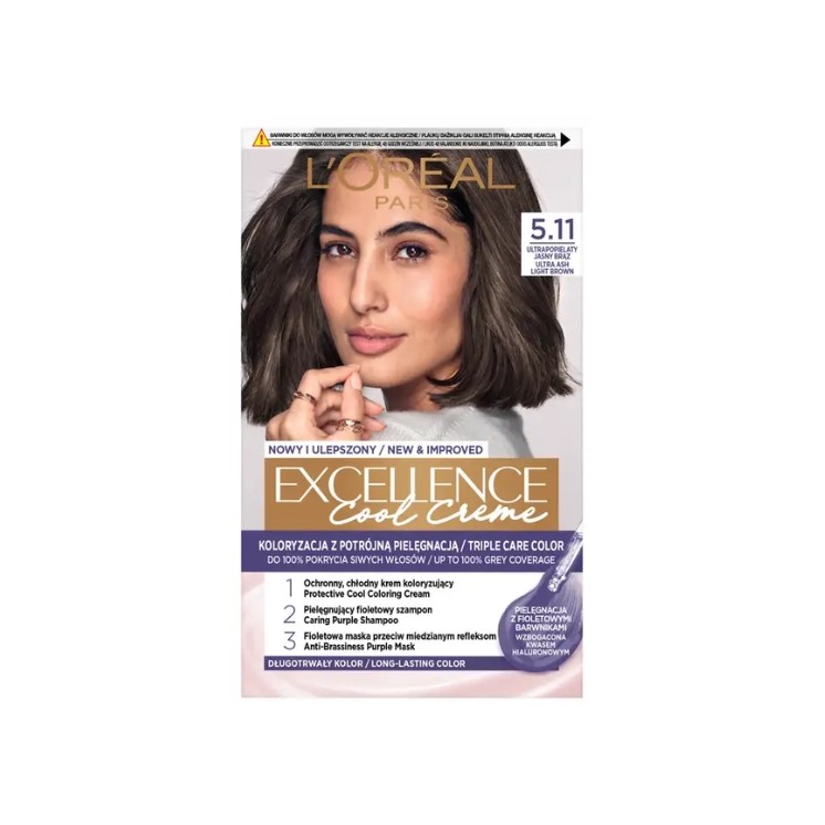 Фарба для волосся L'oreal Excellence Creme / 5 / Ultra Ash Light Brown