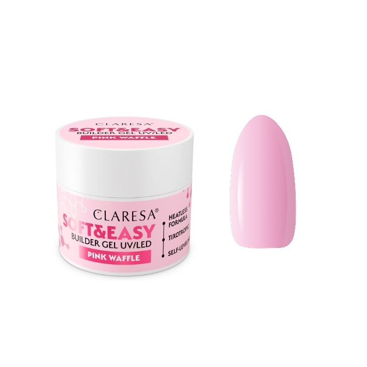 Гель для нарощування нігтів Claresa Soft & Easy Pink вафельний 45 г