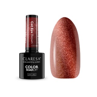 Гібридний лак для нігтів Claresa Alchemy Cat Eye Brown 5