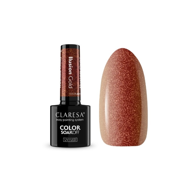 Гібридний лак для нігтів Claresa Alchemy Illusion Gold 5