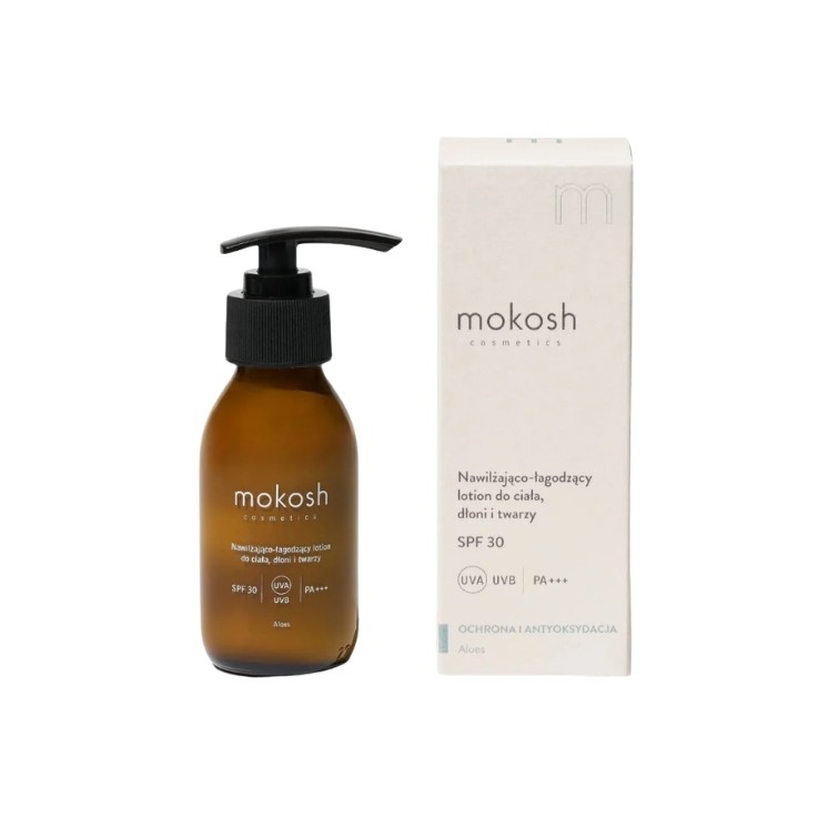 Mokosh nawilżajaco-łagodzący Lotion do ciała, twarzy i dłoni SPF30 Aloes 100 ml