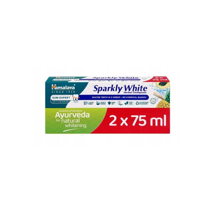 Зубна паста Himalaya Ayurveda Whitening Sparkly White 2 x 75 мл