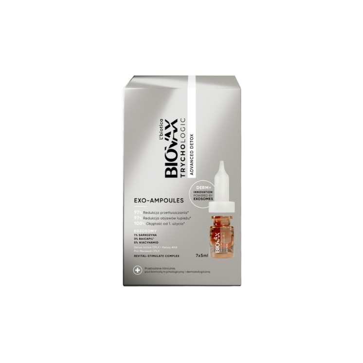 L'biotica Biovax Trychologic Exo-Ampoules Advanced Detox Kuracja detoksykująca 7 sztuk x 5 ml