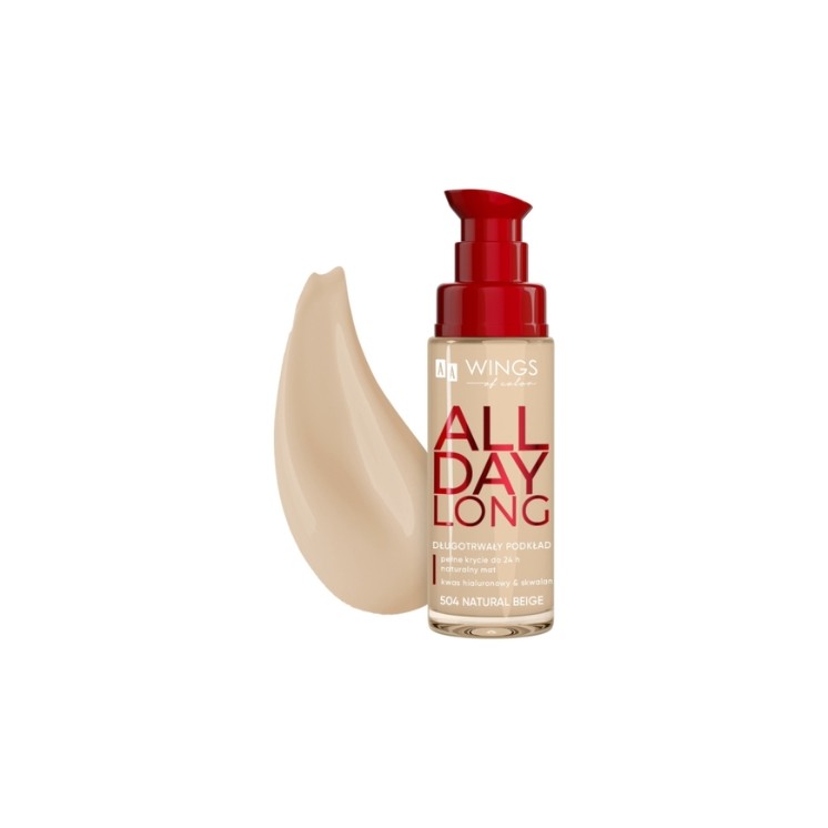 AA Wings of Color All Day Long długotrwały Podkład do twarzy /504/ Natural Beige 30 ml