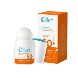 Захисний Roll-on сонцезахисний крем Oillan для обличчя та тіла SPF50 для чутливої шкіри 50 мл