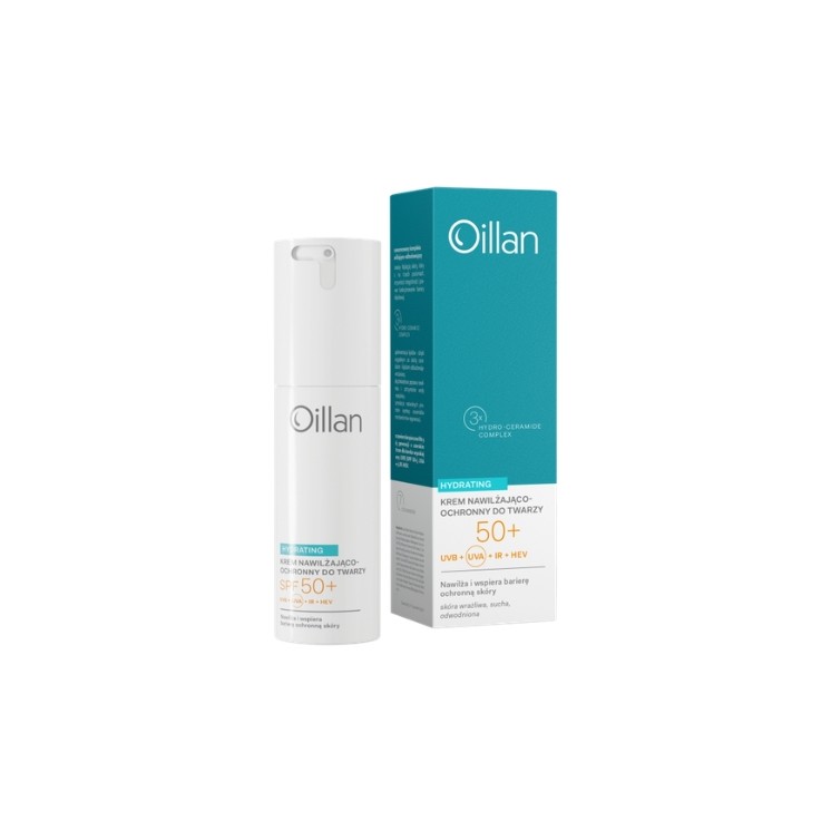 Легкий зволожувальний крем Oillan Hydrating для сухої та чутливої шкіри SPF50 50 мл