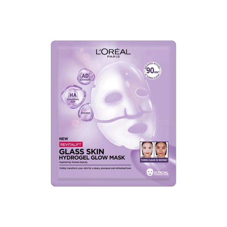 L'Oreal Paris Revitalift Glass Skin hydro гелева освітлювальна тканинна маска 1 шт.