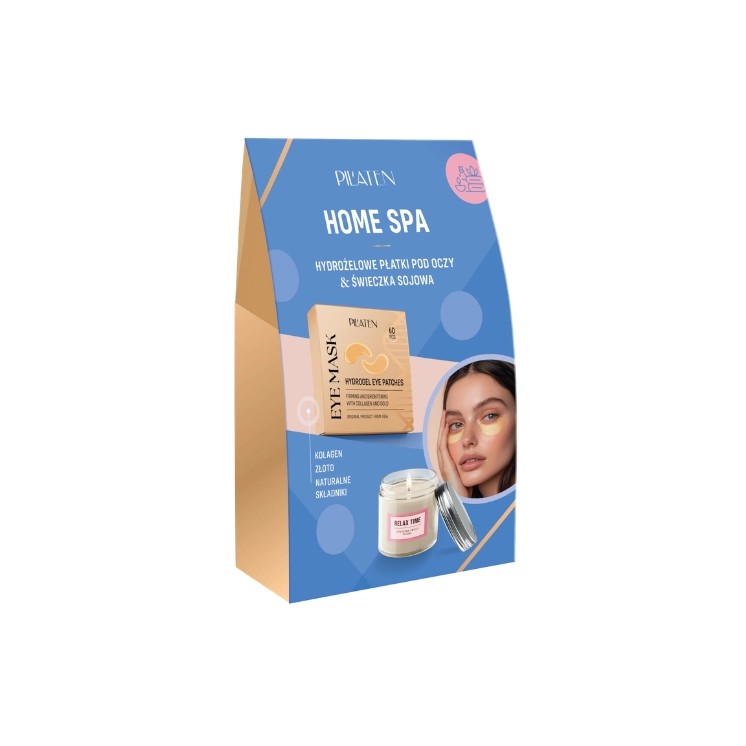 hydro патчі для очей Pilaten Home Spa 60 шт. + Mini соєва свічка