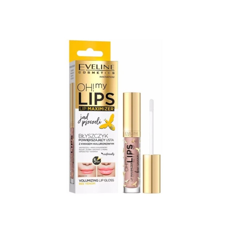 Блиск Eveline OH! MY LIPS для збільшення об'єму з гіалуроновою кислотою та бджолиною отрутою 4.5 5 ml