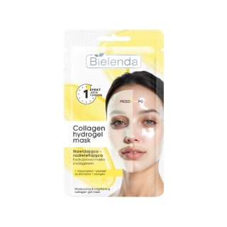 Зволожувальна та освітлююча маска для обличчя Bielenda Collagen Hydrogel Mask, 1 шт.