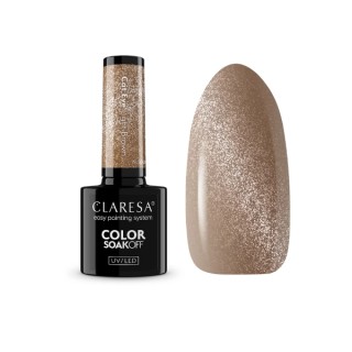 Claresa Nude Glow Cat Eye Lakier hybrydowy do paznokci /Light Brown/ 5 g