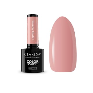 Claresa Nude Glow Gummy Nude Lakier hybrydowy do paznokci /1/ 5 g