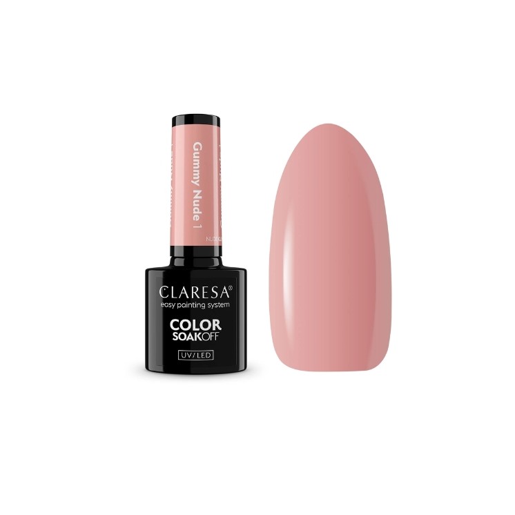 Claresa Nude Glow Gummy Nude Lakier hybrydowy do paznokci /1/ 5 g