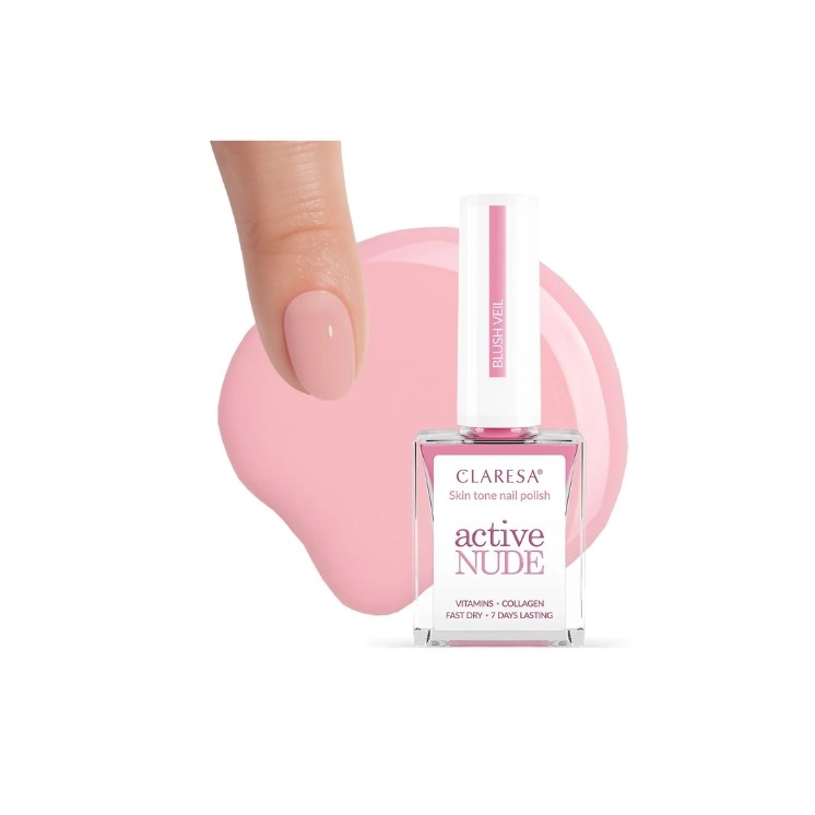 Класичний лак для нігтів Claresa Active Nude Blush Veil 9.5 5 ml