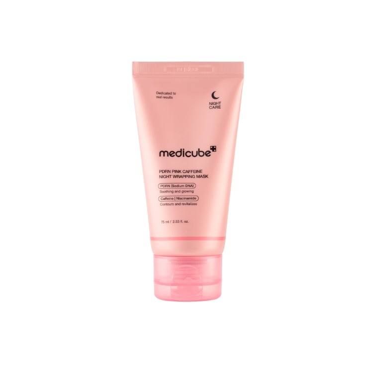 Нічна маска-обгортка Medicube PDRN Pink Caffeine Night Wrapping Mask для розгладжування та зміцнення шкіри з PDRN 75 мл