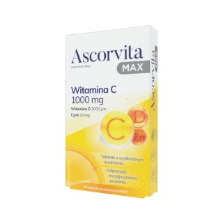 Ascorvita Max Vitamin C 1000mg 30 tablets