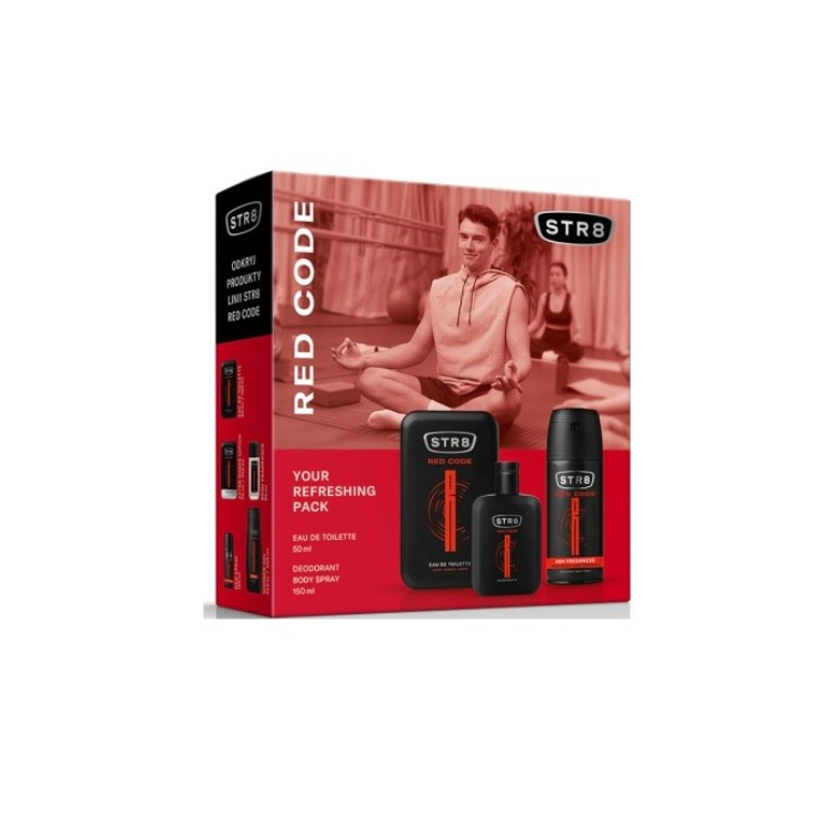 STR8 Zestaw prezentowy Red Code Woda toaletowa 50 ml + Dezodorant w aerozolu 150 ml