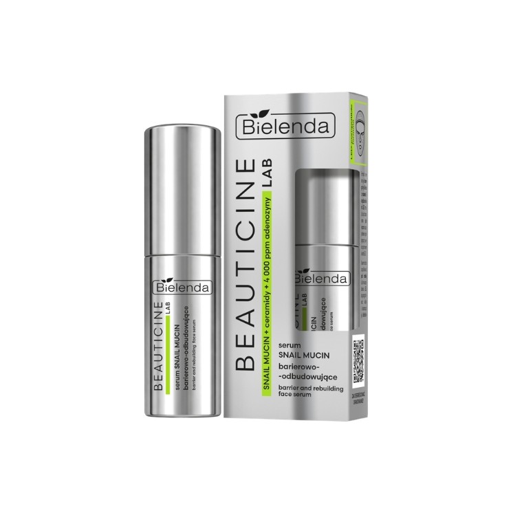 Сироватка для обличчя Bielenda Beauticine Lab, що відновлює бар'єр шкіри, зі слизом равлика 30 мл