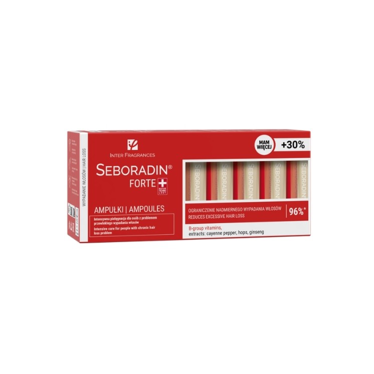 Seboradin Forte Ampułki do włosów dla osób z problemem przewlekłego wypadania włosów 18 x 5,5 ml