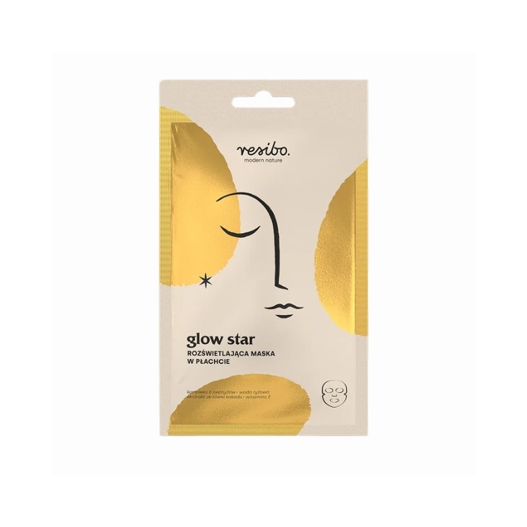 Resibo Glow Star rozświetlająca Maska w płachcie 1 sztuka