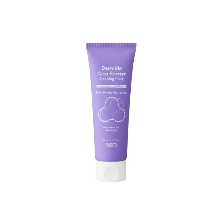 Purito Seoul Dermide Cica Barrier Sleeping Pack regenerująca Maska do twarzy na noc 80 ml